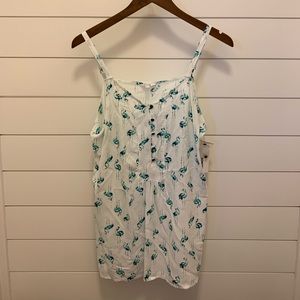 NWT Sonoma teal flamingo tank top
